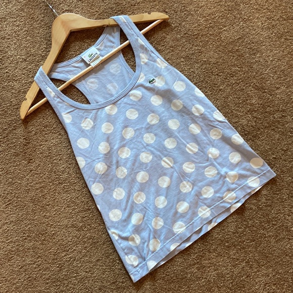 Blue Lacoste Tank Top with Polka Dots - Picture 5 of 8